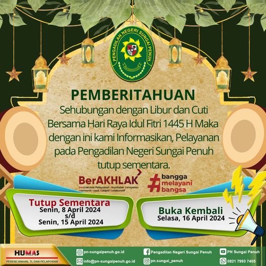 Pemberitahuan Libur